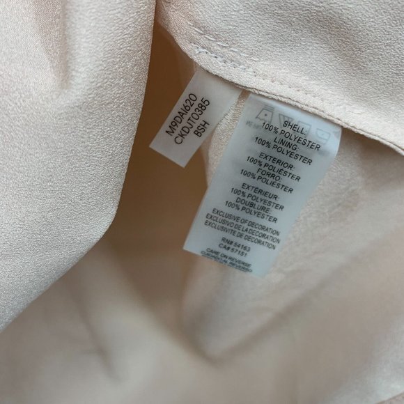 Calvin Klein Top Pink Pearl Embellished V Neck Bell Sleeve - Picture 8 of 11